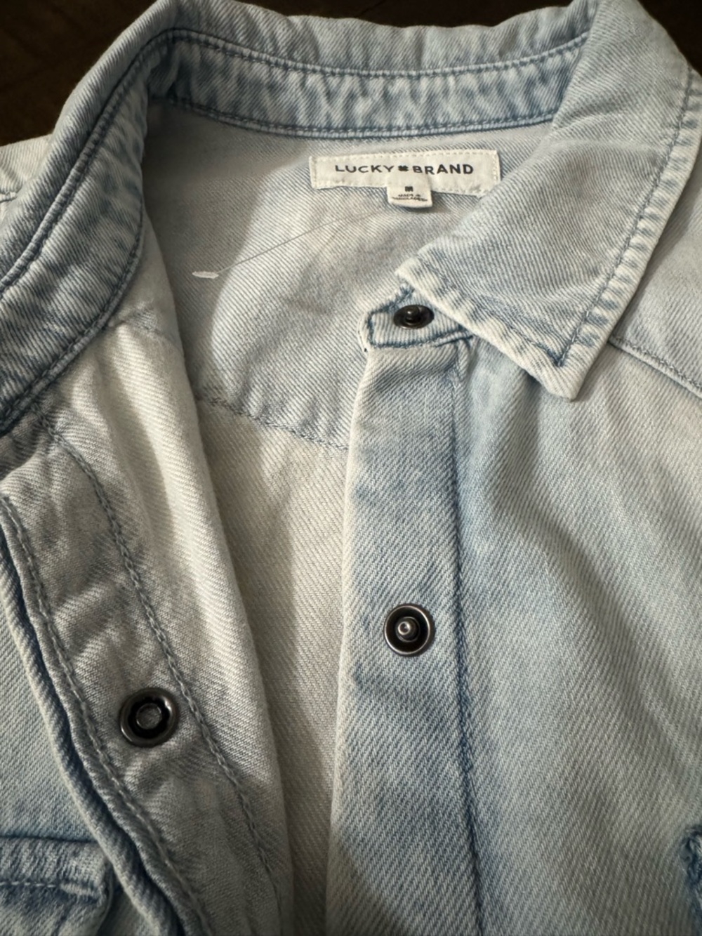 Lucky Brand Light Blue Denim Button-Down Shirt for Women - Picture 3 of 9